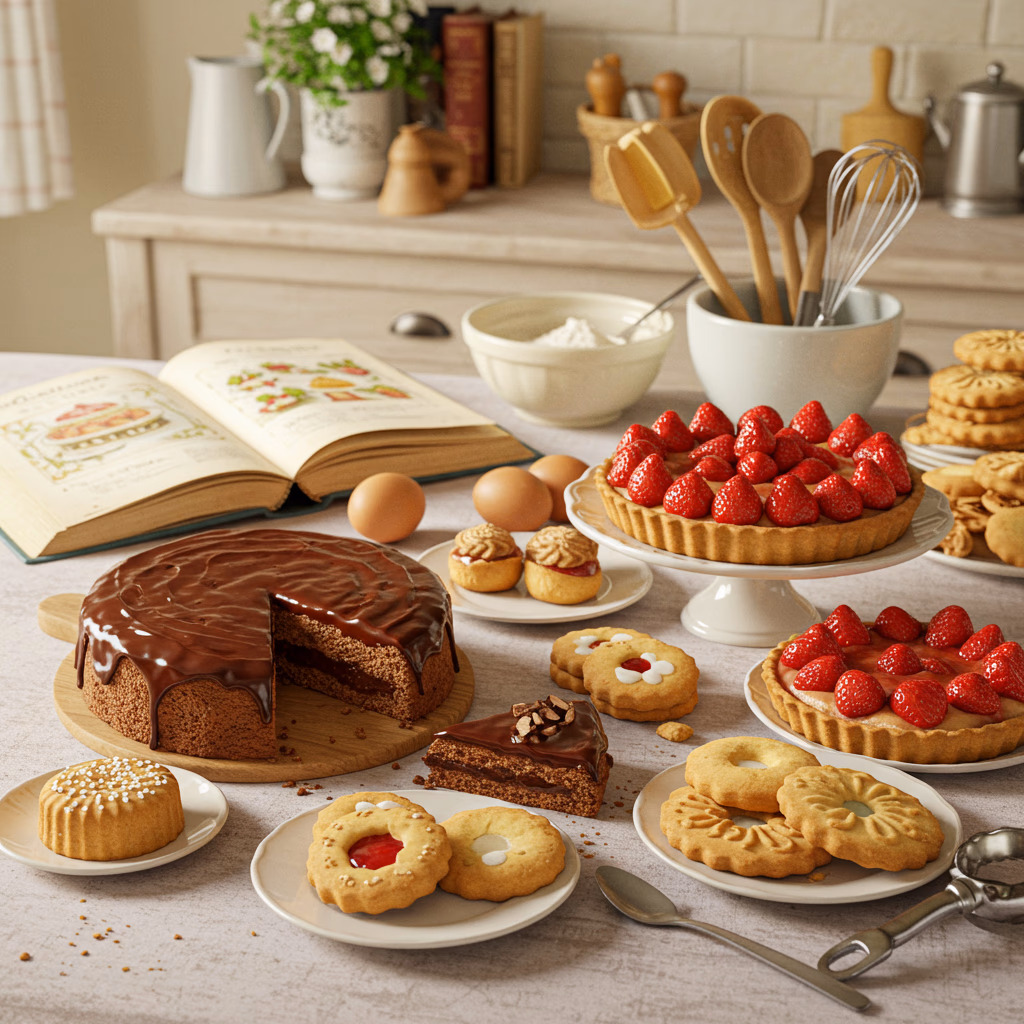 Baking Recipes Desserts Pastry Sweet Treats Baking recipes showing delicious desserts, pastries, and homemade sweet treats