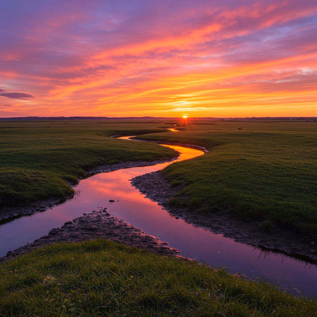 Stunning sunset photography showing golden hour lighting and beautiful landscape scenery